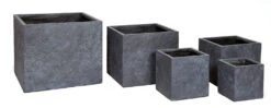 Plantenbak Arizona Cubi - L23 X B23 X H23cm - Donkergrijs -Plant Verkoop arizona cubi graphite w23h23 plantenbak 7 8
