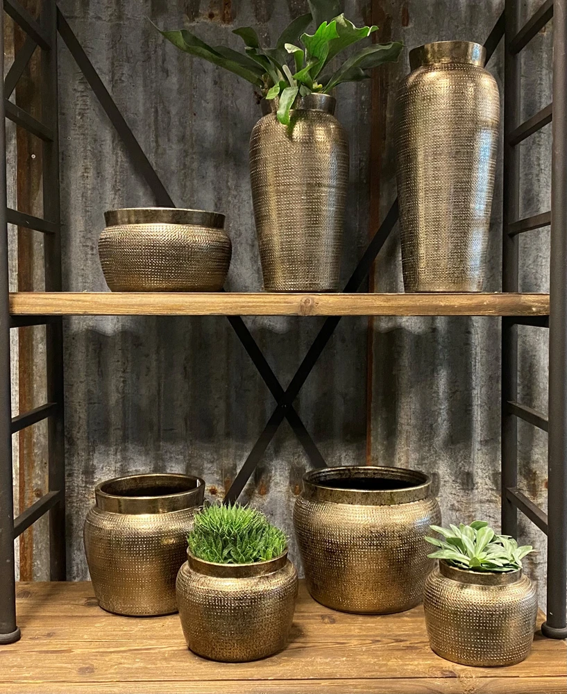 Plantenschaal Marrakesh - D24 X H14cm - Zilver Goud 2 Plantenschaal Marrakesh - D24 X H14cm - Zilver Goud - Afbeelding 2