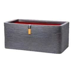 Capi Plantenbak Rechthoek Nature Rib NL - L73 X B39 X H32cm - Donkergrijs