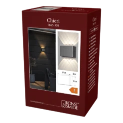 Konstsmide Chieri PowerLED 230V Wandlamp Flush Double Four 11x17cm, 2x 3W -Plant Verkoop chieri powerled 230v wandlamp flush double four 11x17cm 2x 3w netstroom 3