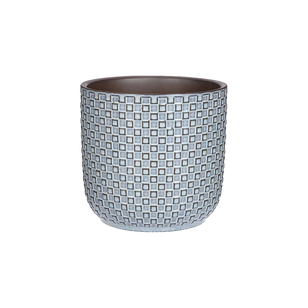 Bloempot Daan - D17 X H16cm - Blauw 1 Bloempot Daan - D17 X H16cm - Blauw