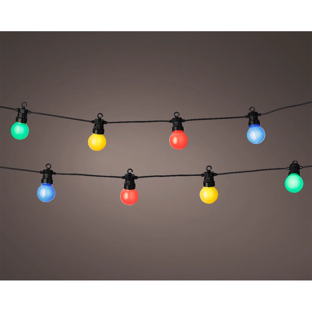Lumineo Feestverlichting Lichtsnoer - Bolvorm - Twinkel Effect - 950cm - 20 LEDS - Multi - Afbeelding 2