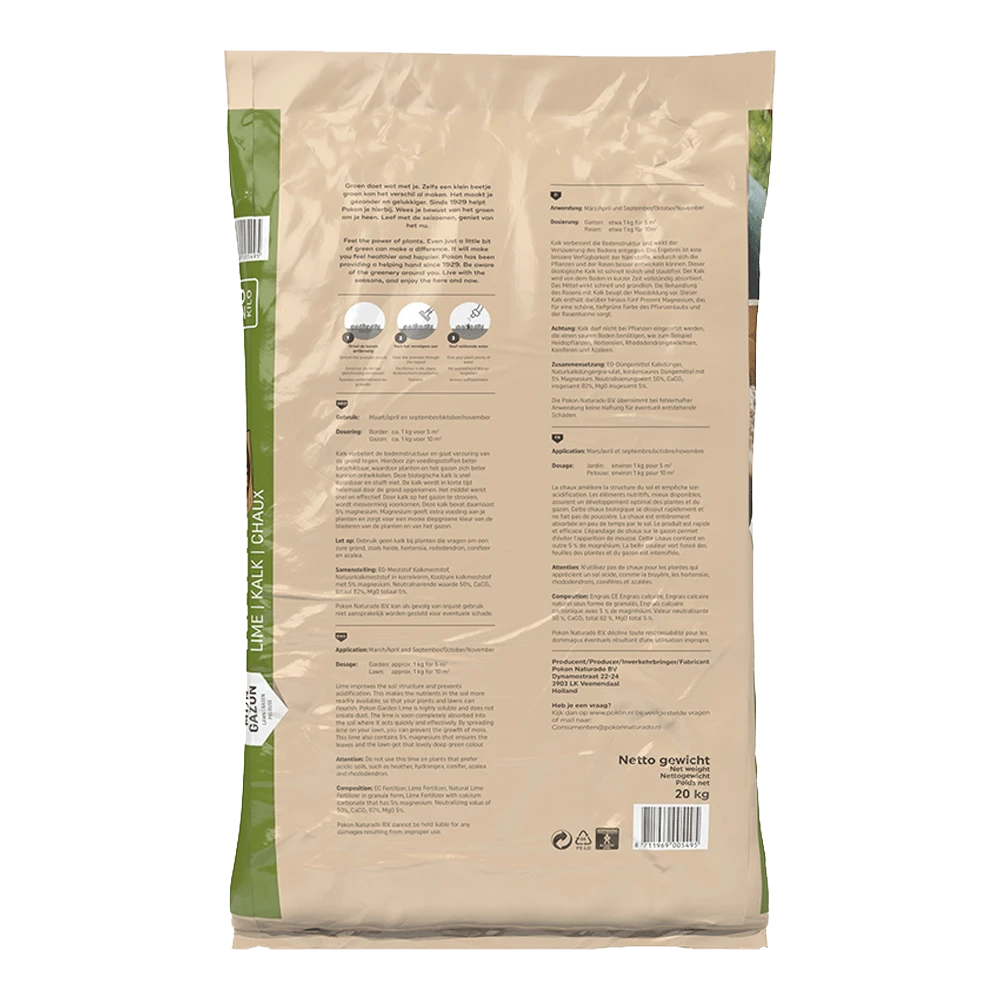 Pokon Bio Kalk 20kg Voor 200mu00b2 - Gazonkalk 2 Pokon Bio Kalk 20kg Voor 200mu00b2 - Gazonkalk - Afbeelding 2