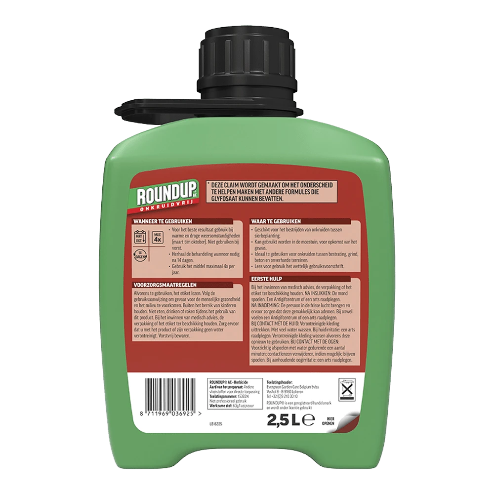 ROUNDUPu00ae AC Snel Onkruidvrij Onkruiddrukspuit Navulverpakking 2,5L - Onkruid En Aanslag 2 ROUNDUPu00ae AC Snel Onkruidvrij Onkruiddrukspuit Navulverpakking 2,5L - Onkruid En Aanslag - Afbeelding 2