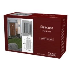 Konstsmide Siracusa 230V Wandlamp Twinspot Geribbeld 20.5cm, GU10 Max 2x 35W -Plant Verkoop siracusa 230v wandlamp twinspot geribbeld 205cm gu10 max 2x 35w netstroom 4