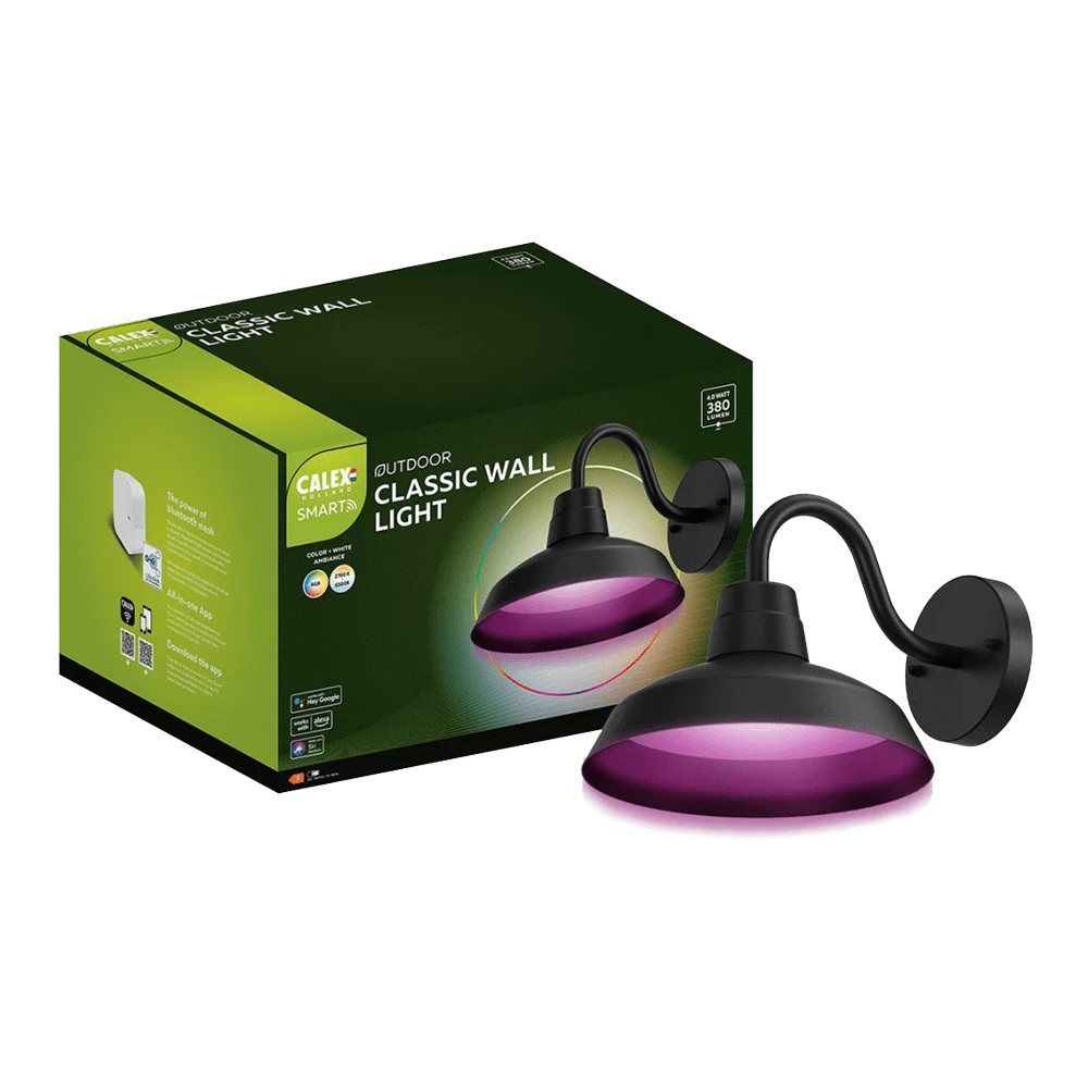 Calex Smart Outdoor Classic Wandlamp RGB CCT - 4W 380lm 1 Calex Smart Outdoor Classic Wandlamp RGB CCT - 4W 380lm