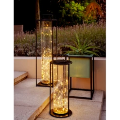 Lumineo Solar Lantaarn - LED - D15 X H42cm - Zwart -Plant Verkoop solar lantaarn led d15 x h42cm zwart solar 3 3