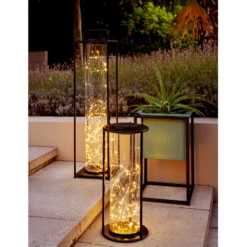 Lumineo Solar Lantaarn - LED - D20 X H49cm - Zwart -Plant Verkoop solar lantaarn led d20 x h49cm zwart solar 3 3