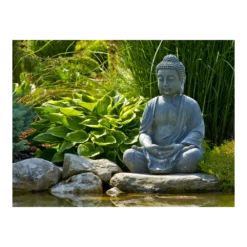Tuinposter Buddha Met Hosta - L - 120x90cm