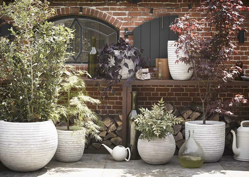 Capi Bloempot Hoog Nature Rib NL - D40 X H32cm - Ivoor 2 Capi Bloempot Hoog Nature Rib NL - D40 X H32cm - Ivoor - Afbeelding 2